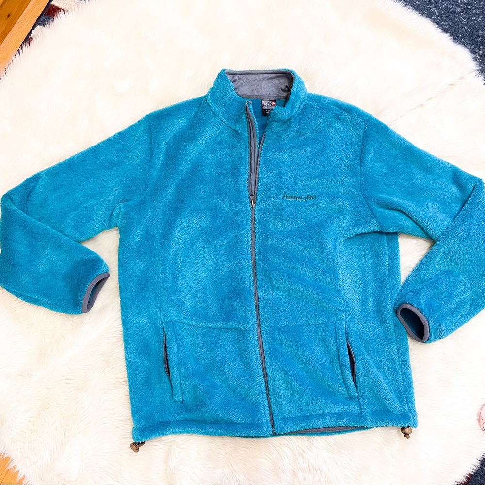 Outfitter Trading Co Jackson Hole Wyoming Teal Fleece Jacket